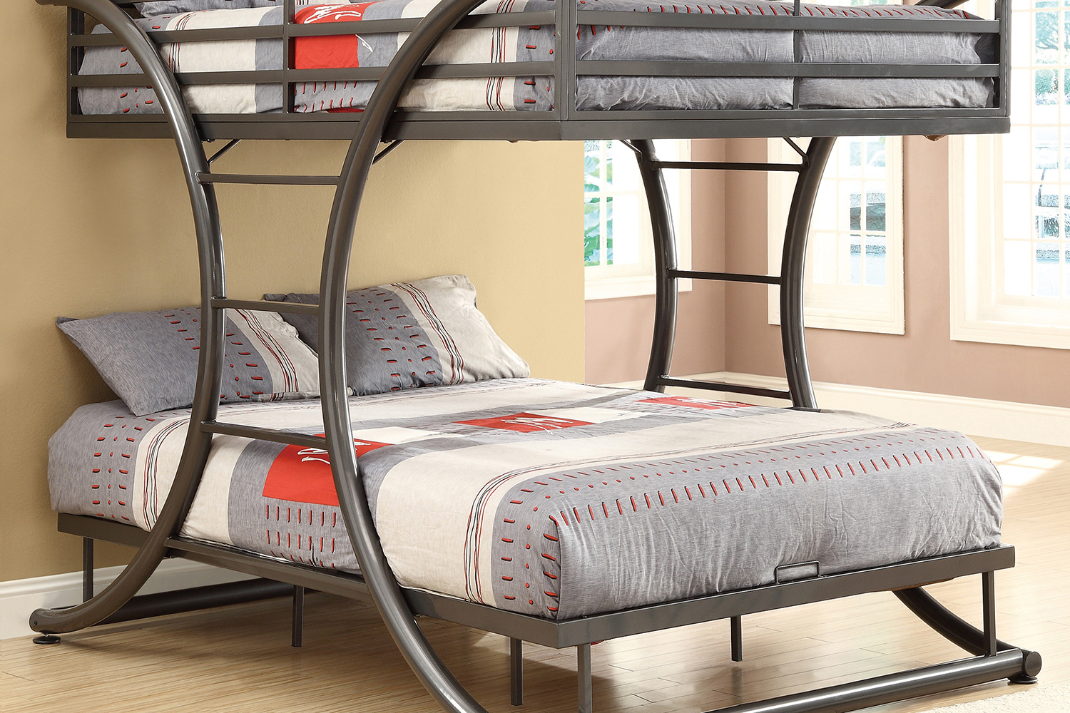 Coaster Stephan Full Over Full Bunk Bed - Gunmetal