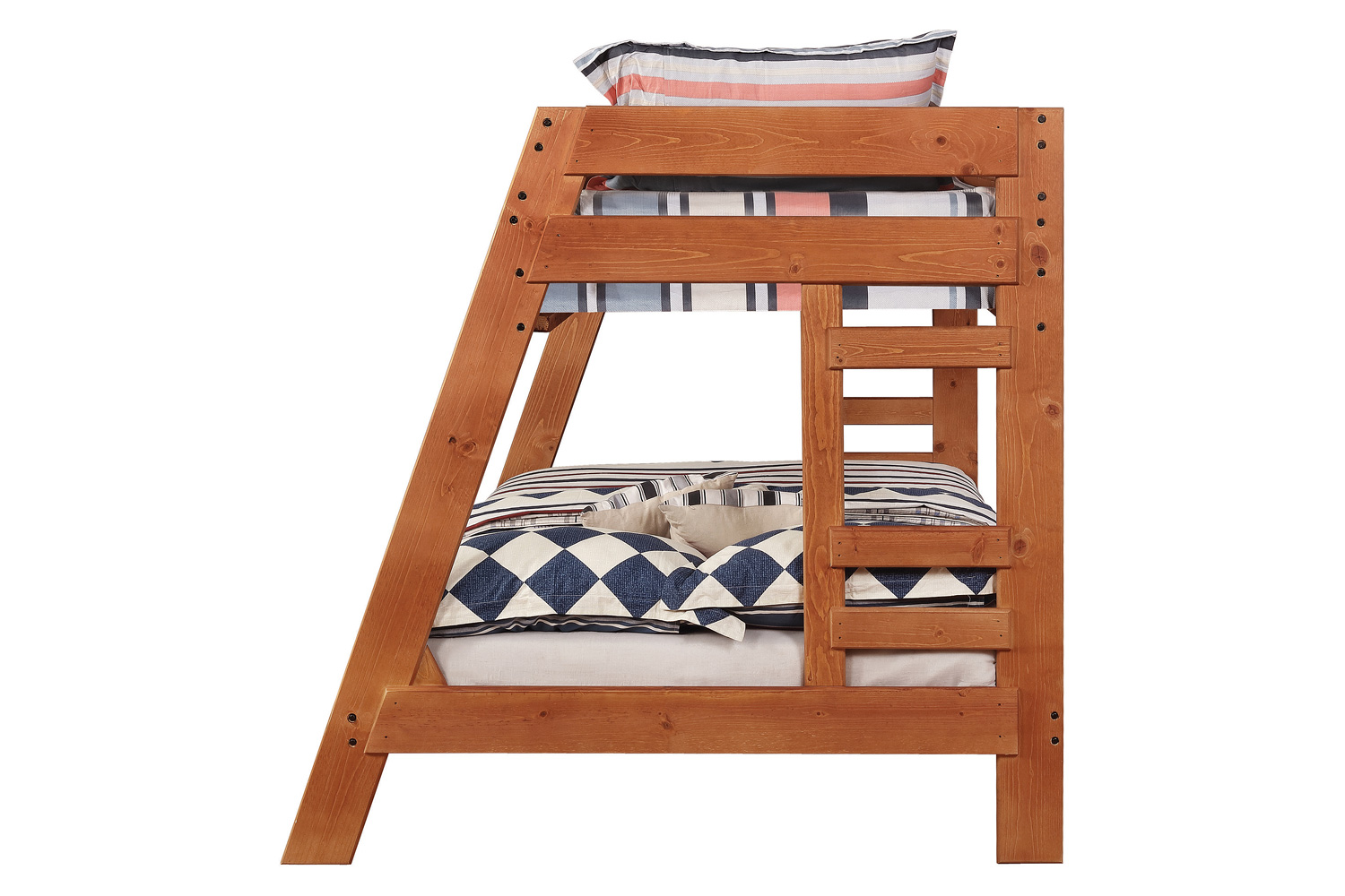 Coaster Wrangle Hill Twin Over Full Bunk Bed with Built-In Ladder - Amber Wash