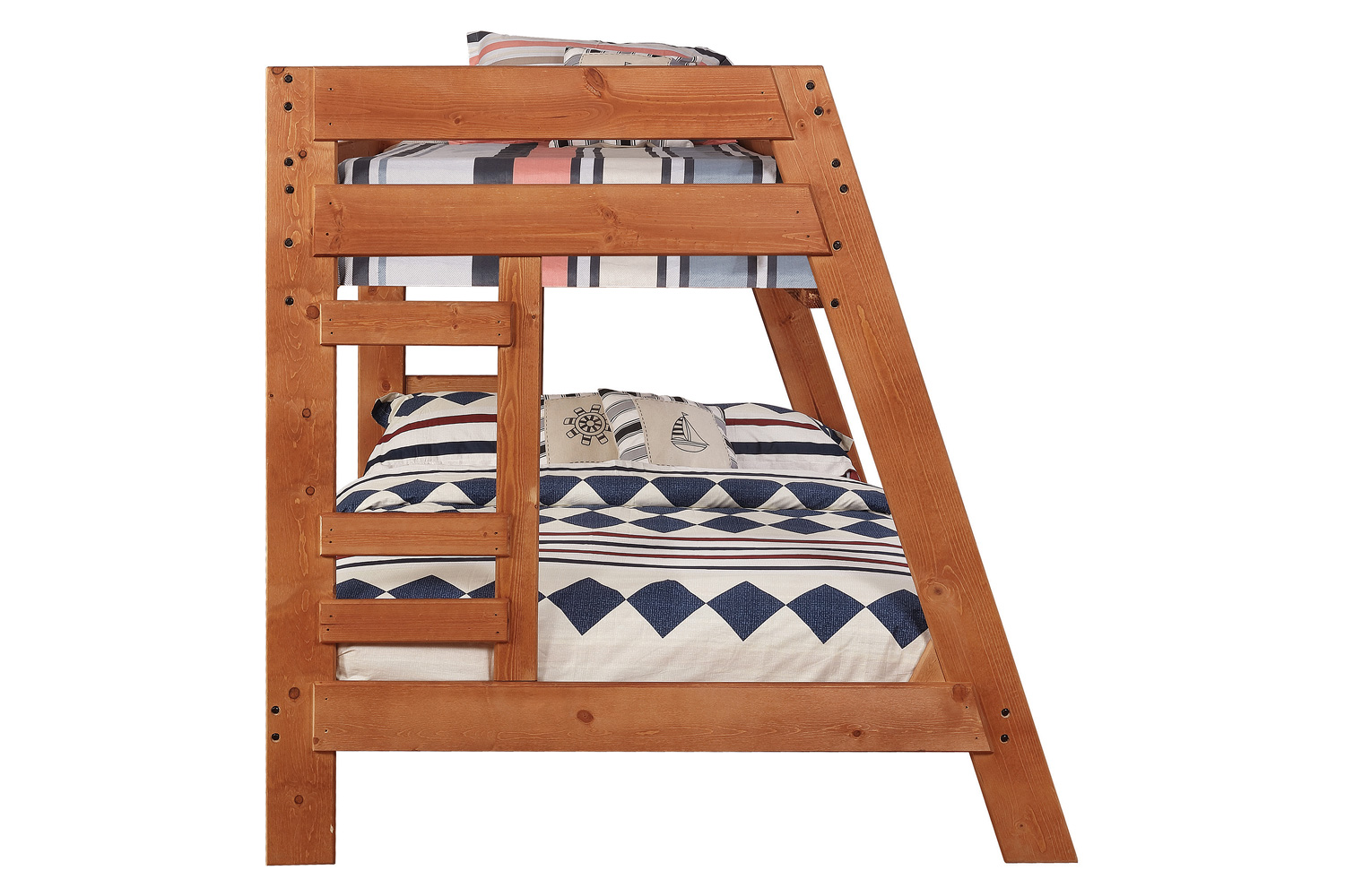 Coaster Wrangle Hill Twin Over Full Bunk Bed with Built-In Ladder - Amber Wash