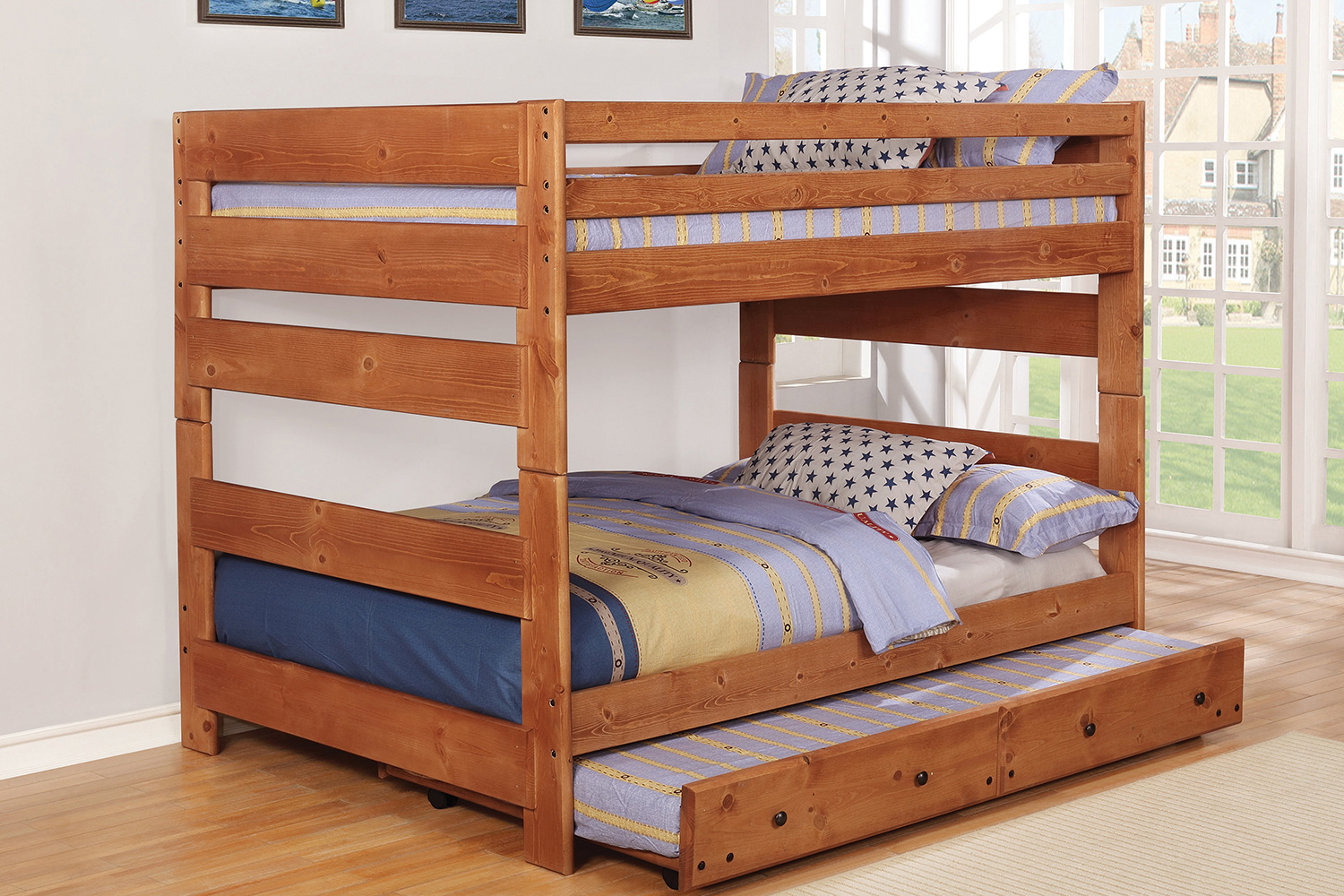 Coaster Wrangle Hill Full Over Full Bunk Bed - Amber Wash