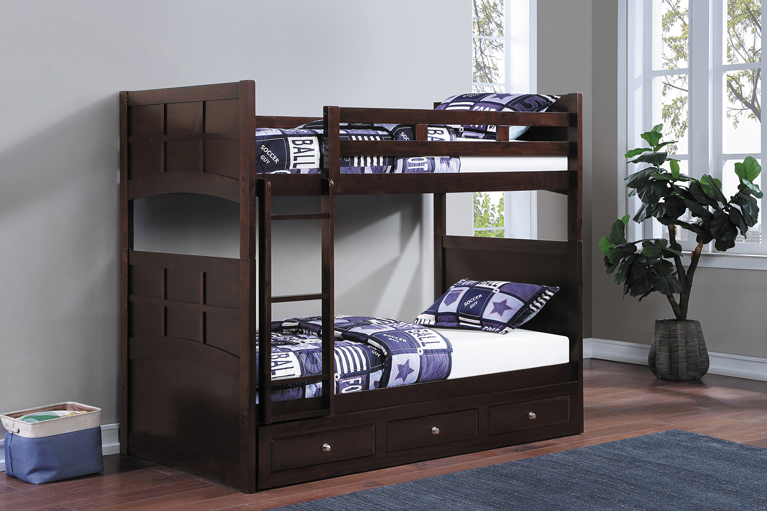 Coaster - Jasper Twin Over Twin Bunk Bed With Ladder in Cappuccino