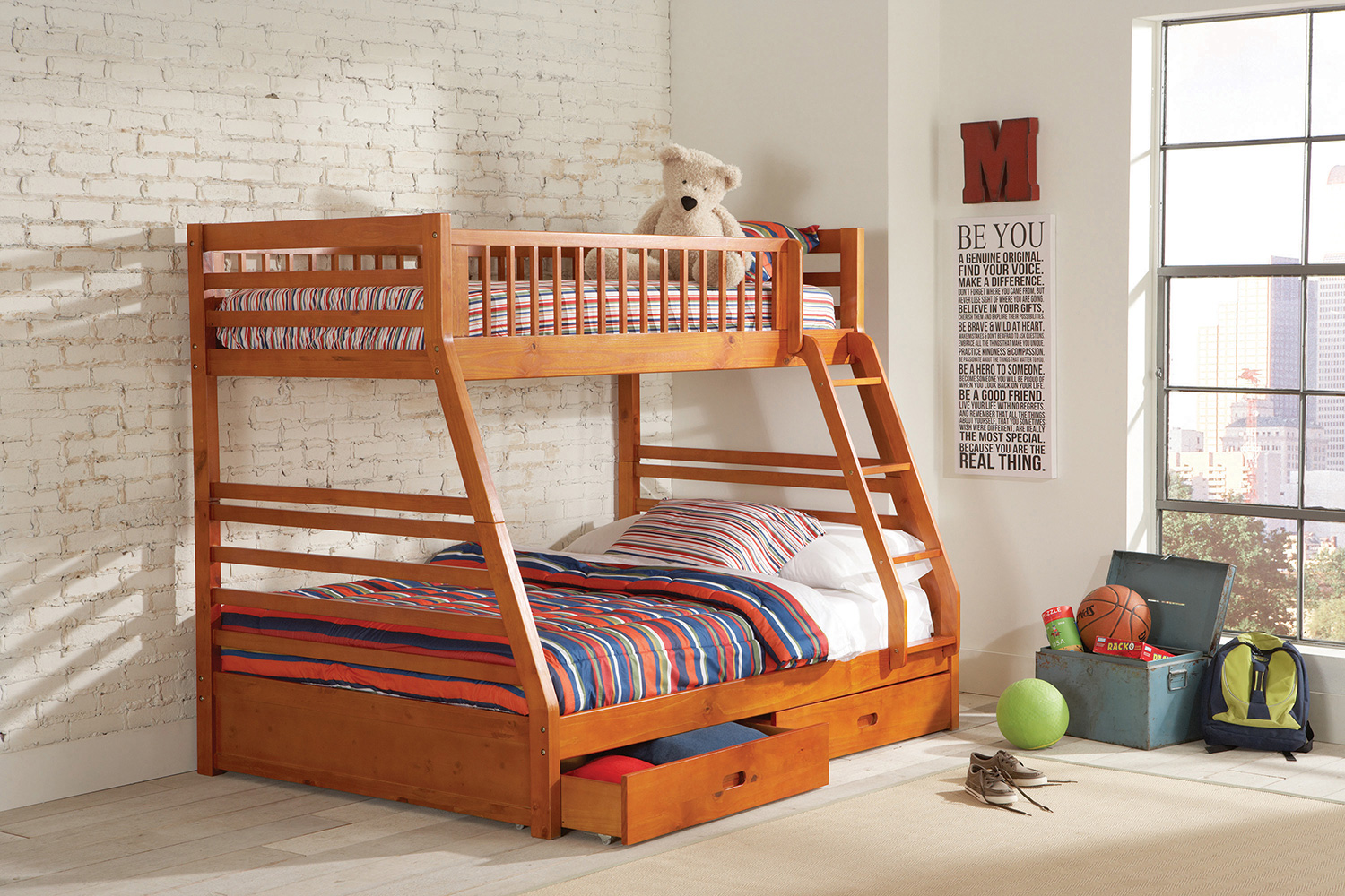 Coaster Ashton Twin Over Full 2-Drawer Bunk Bed - Honey