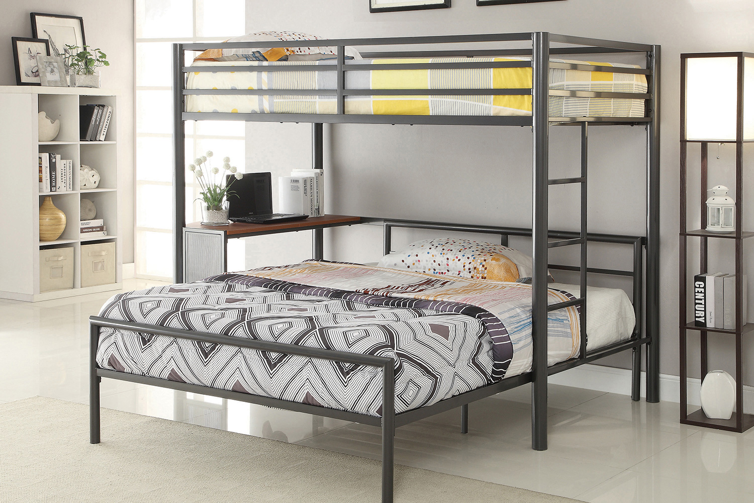 Coaster Fisher Twin Workstation Loft Bed - Gunmetal