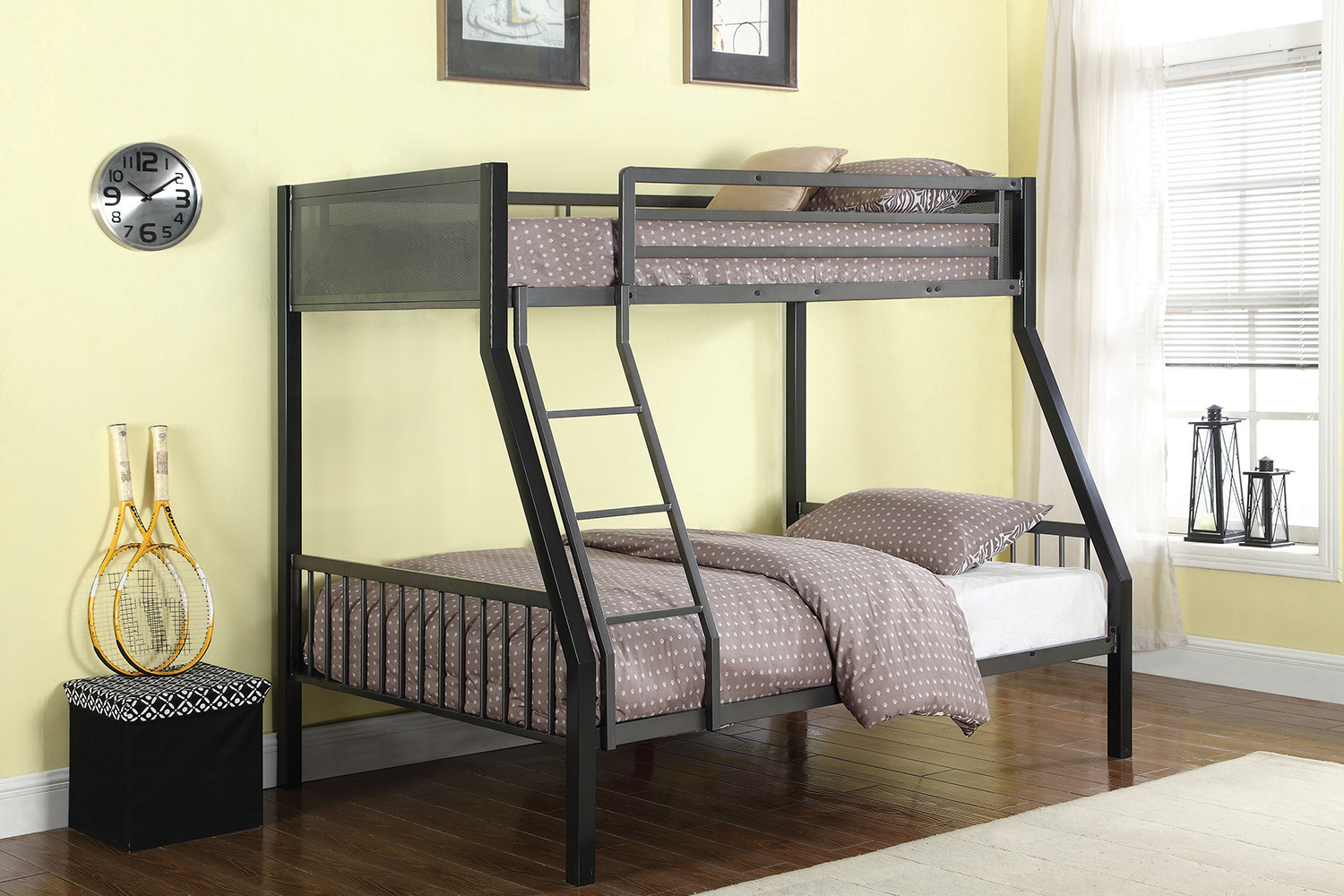 Coaster Meyers Twin Over Full Metal Bunk Bed - Black/Gunmetal