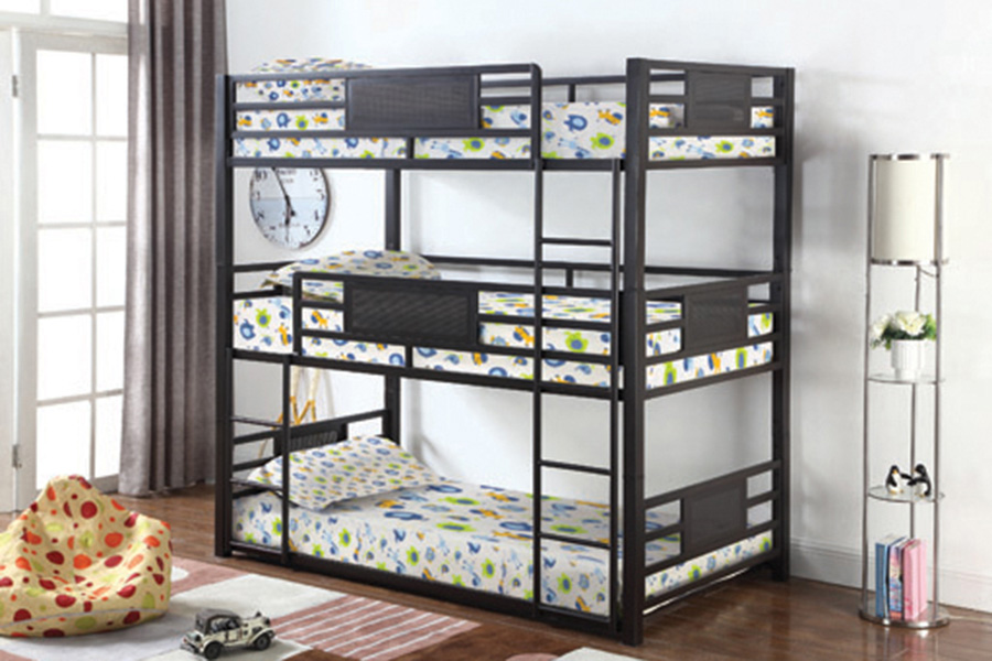 Coaster Rogen Full Triple Bunk Bed - Dark Bronze