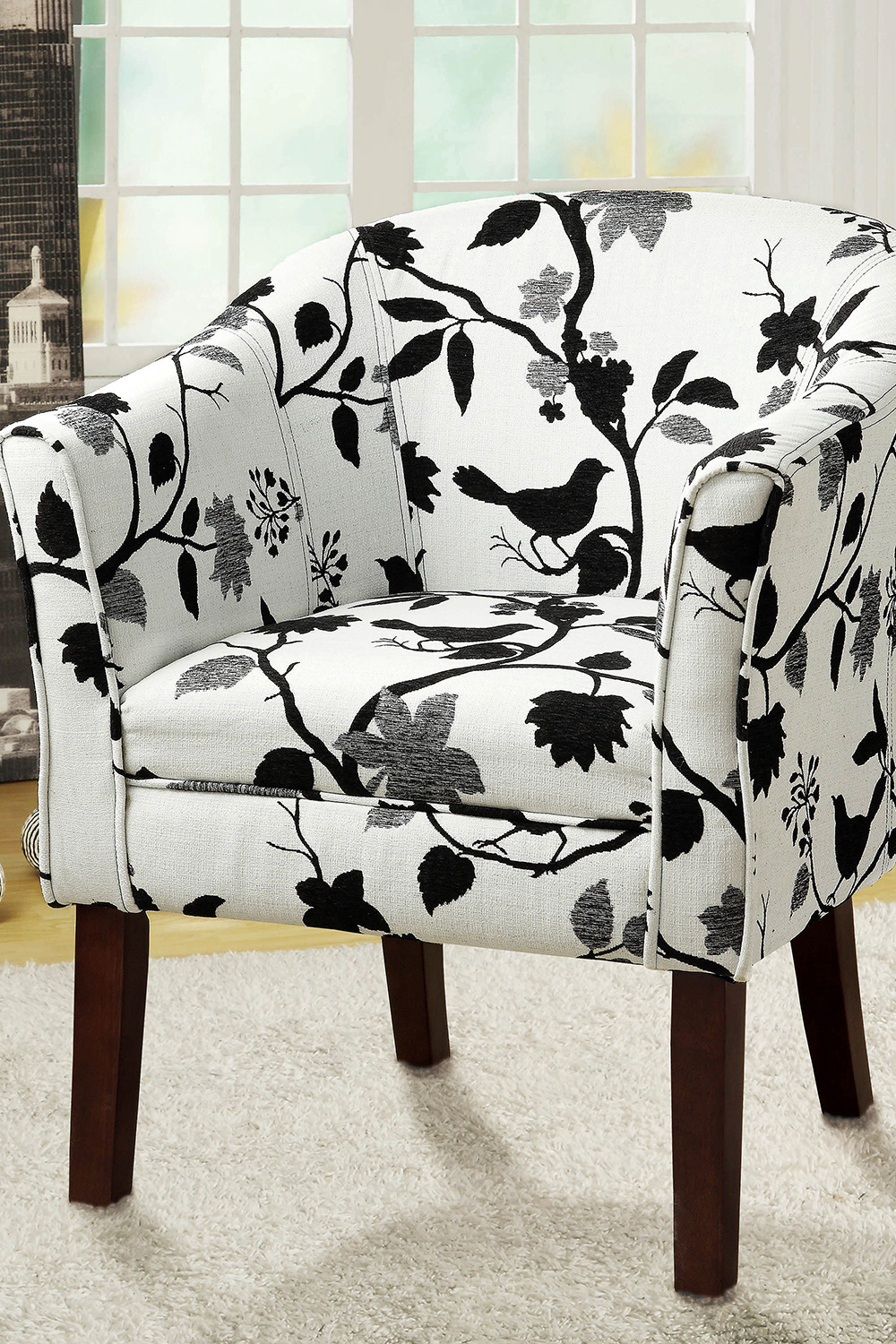 Coaster™ Upholstered Accent Chair - Black/White