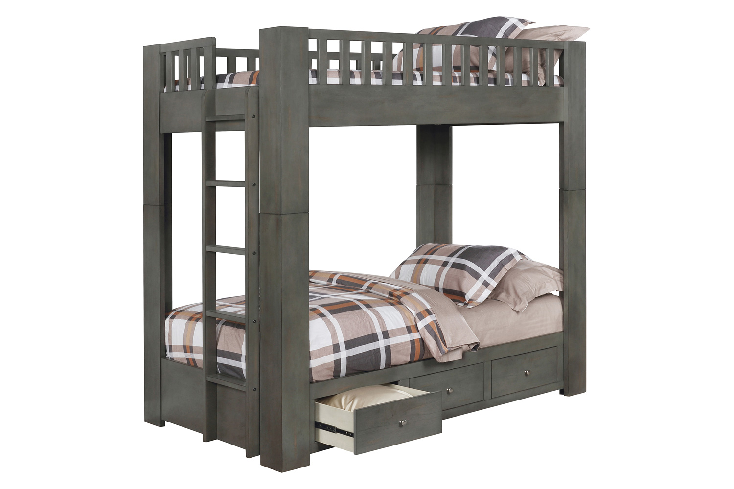 Coaster - Wenco Twin/Twin Bunk Bed With 3-Drawer Storage in Antique Gray