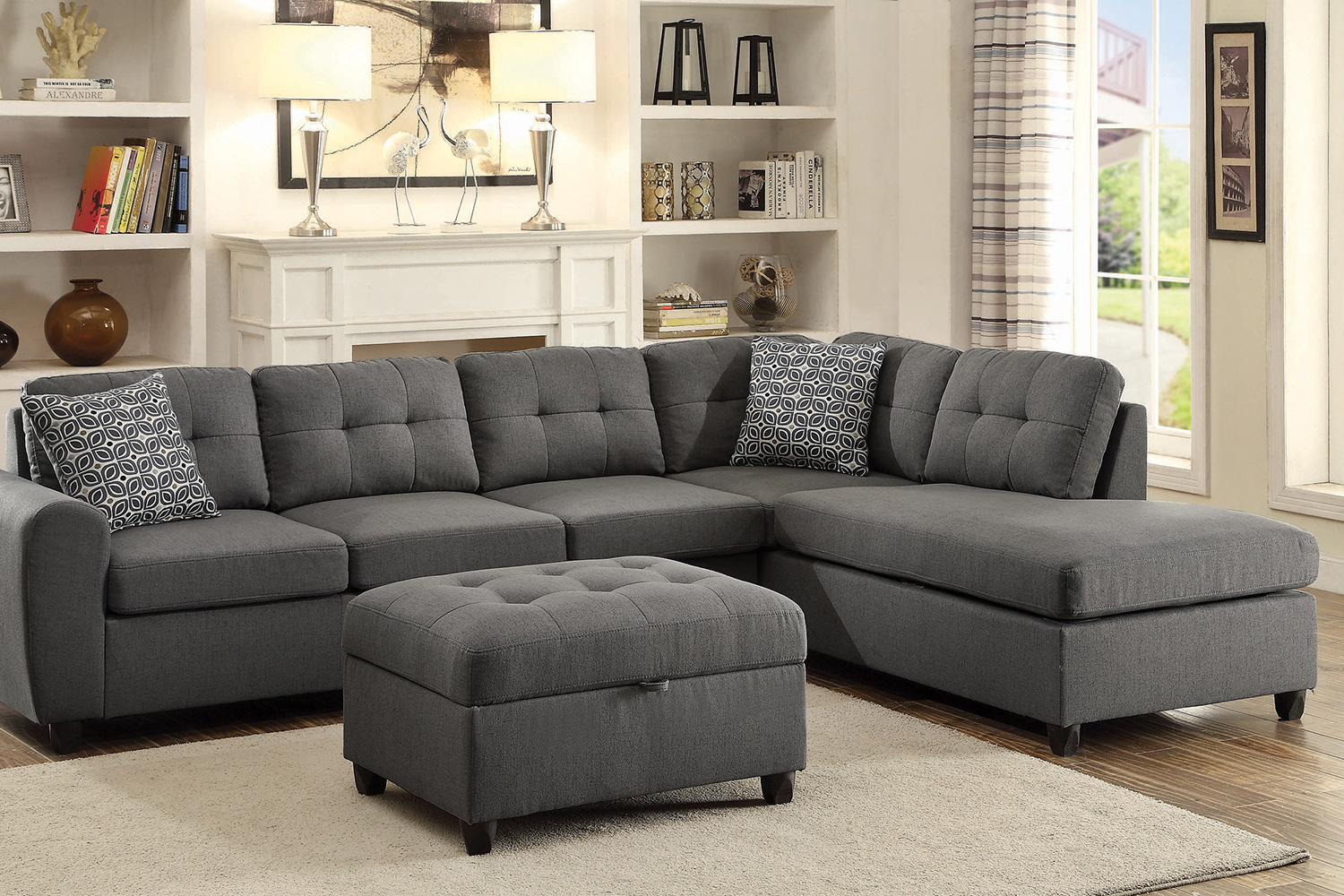 Coaster Stonenesse Tufted Sectional - Gray