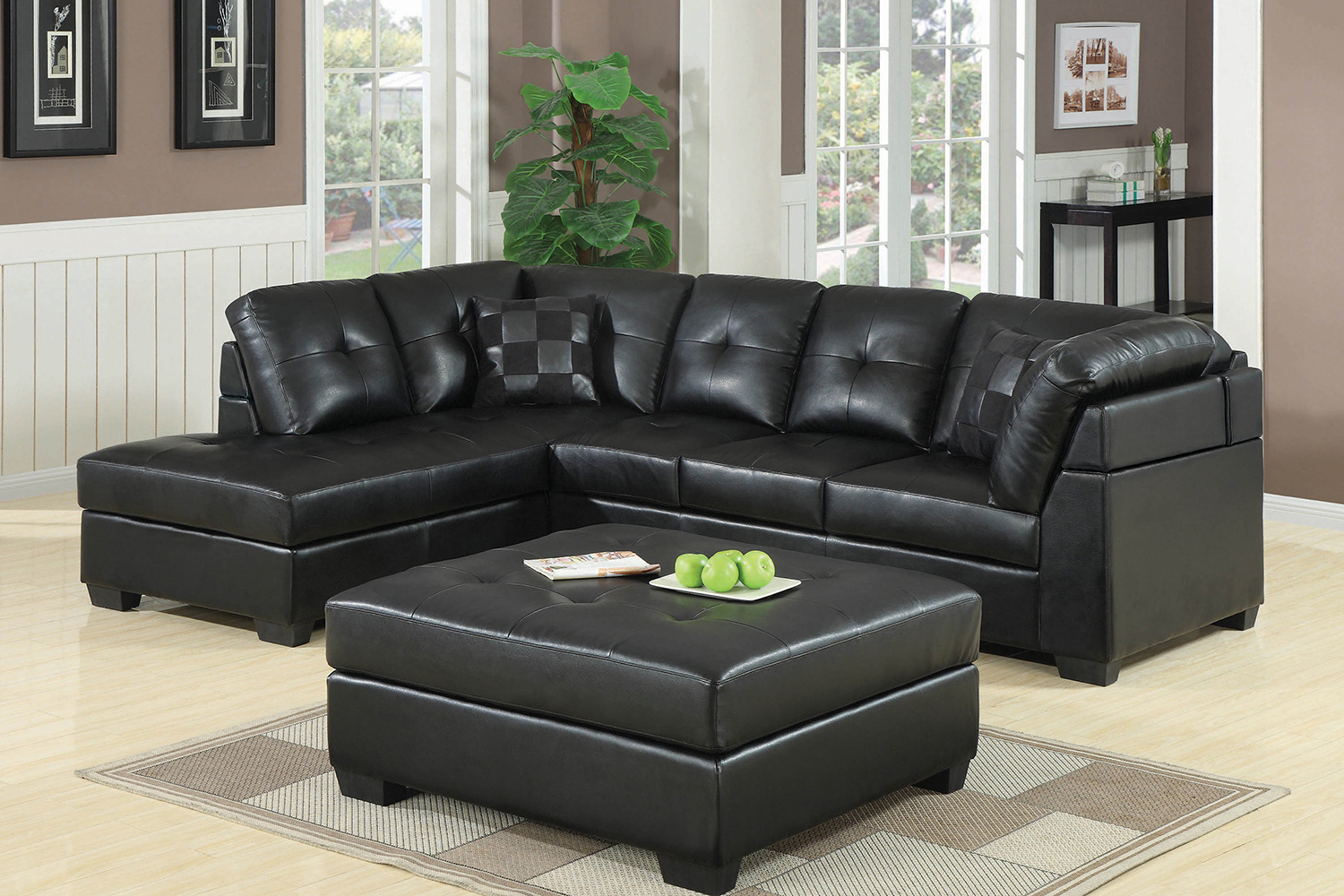 Coaster Darie Square Tufted Ottoman - Black