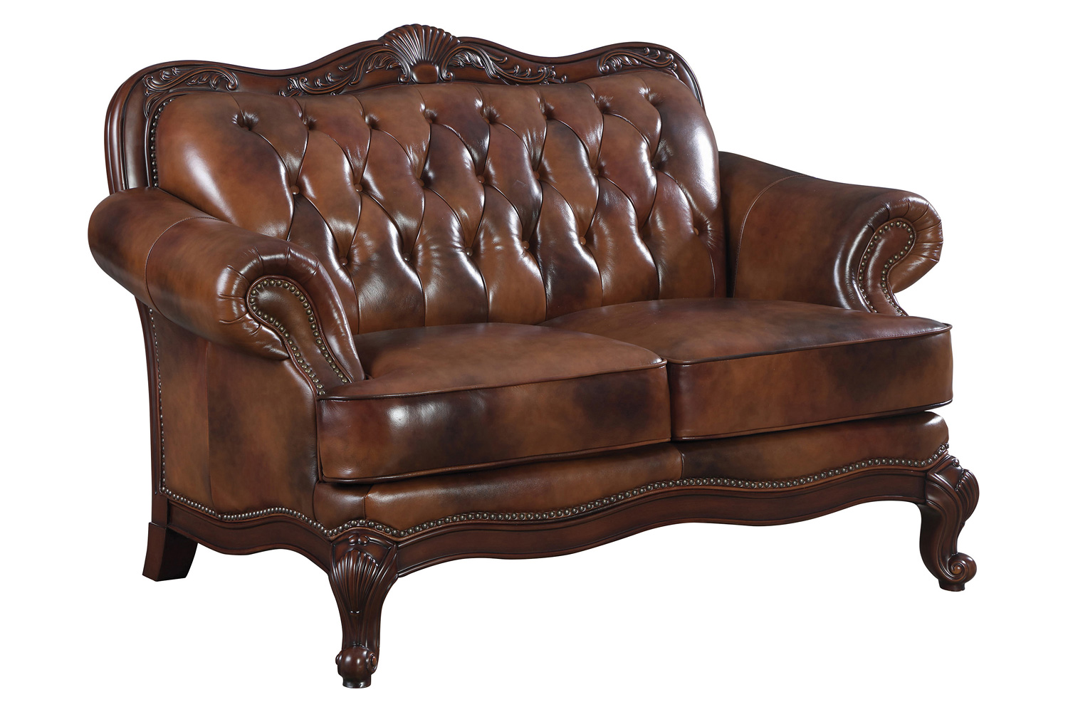 Coaster - Victoria Rolled Arm Sofa in Tri-Tone Brown