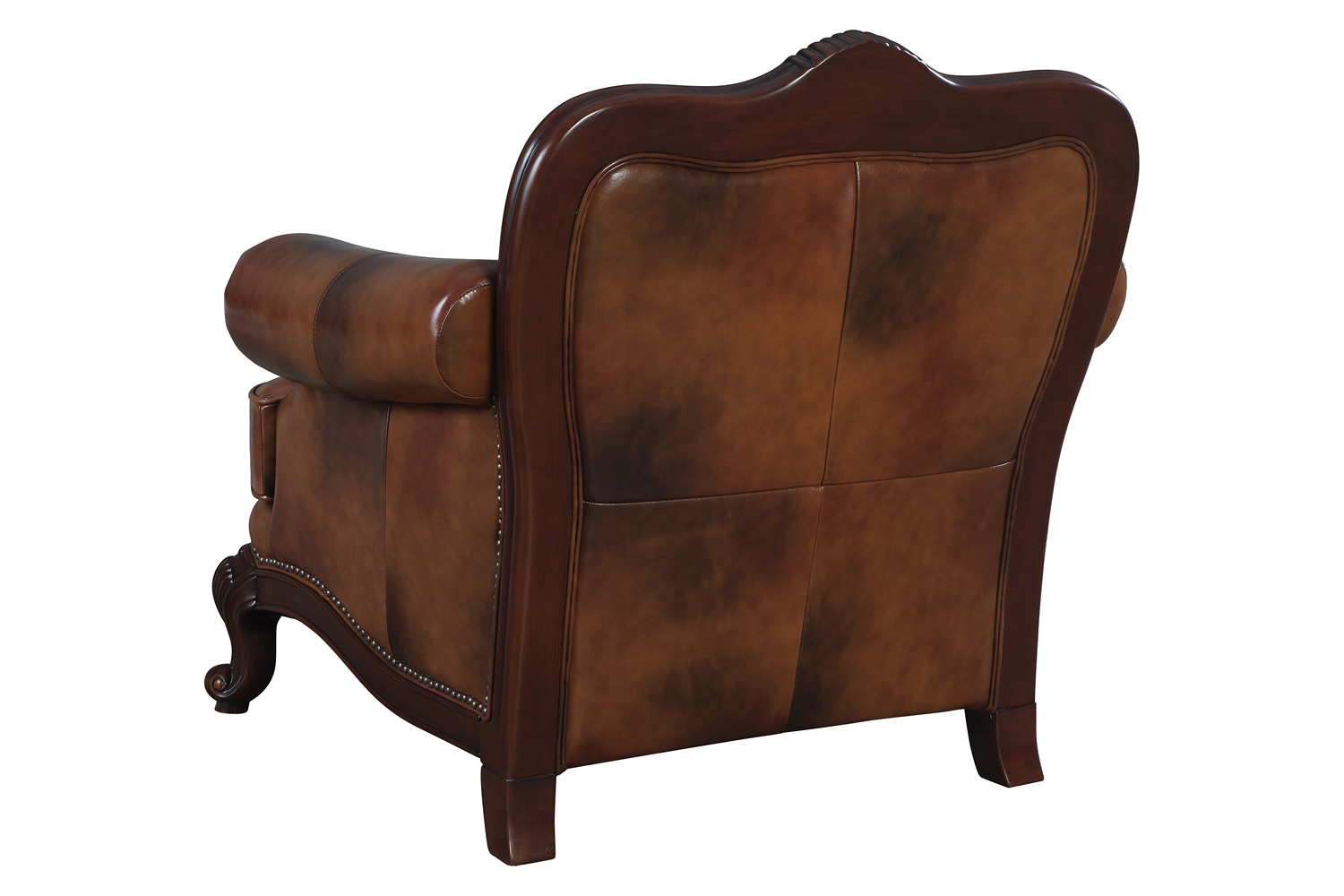 Coaster™ Victoria Rolled Arm Chair - Tri-Tone Brown