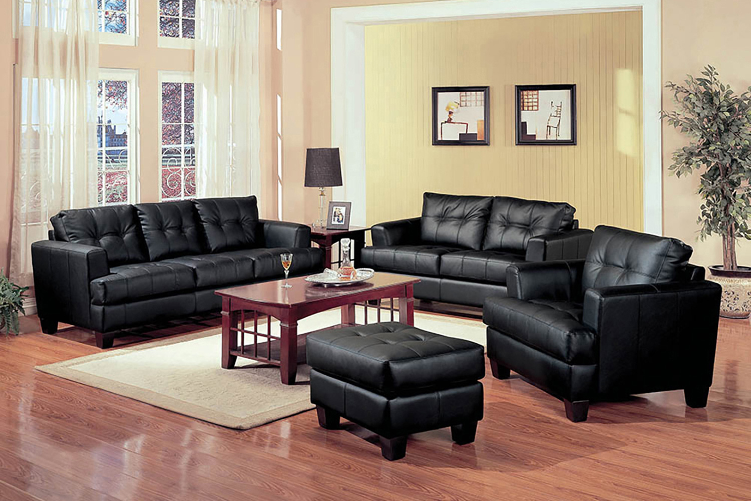 Coaster - Samuel Upholstered Tufted Sofa in Black