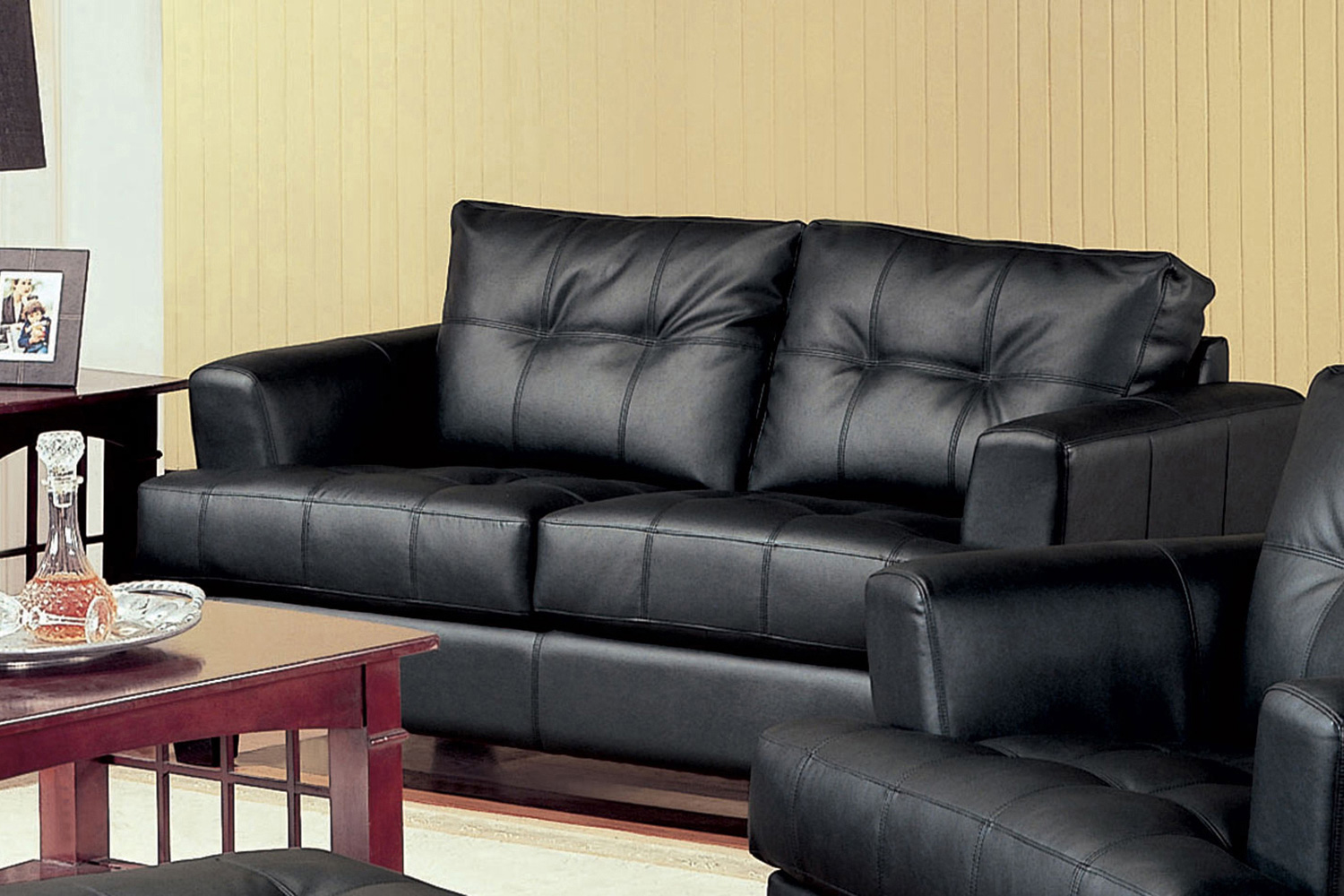 Coaster Samuel Upholstered Tufted Living Room Set - Black