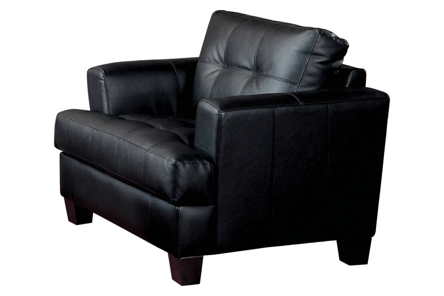 Coaster Samuel Upholstered Tufted Living Room Set with Chair - Black