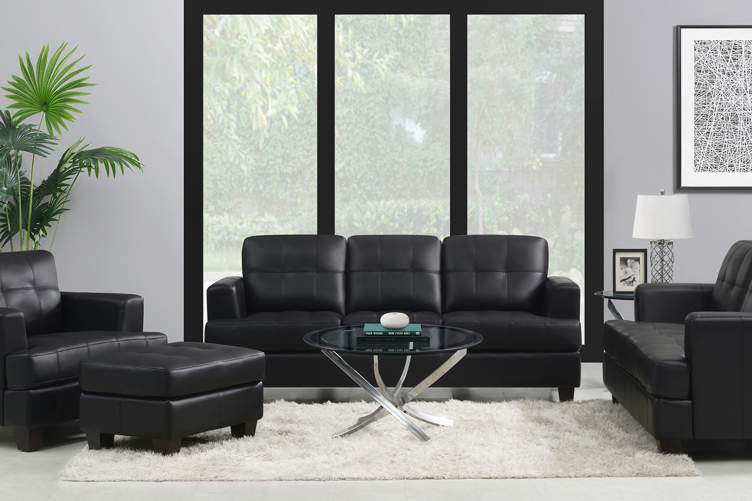 Coaster - Samuel Upholstered Tufted Loveseat in Black