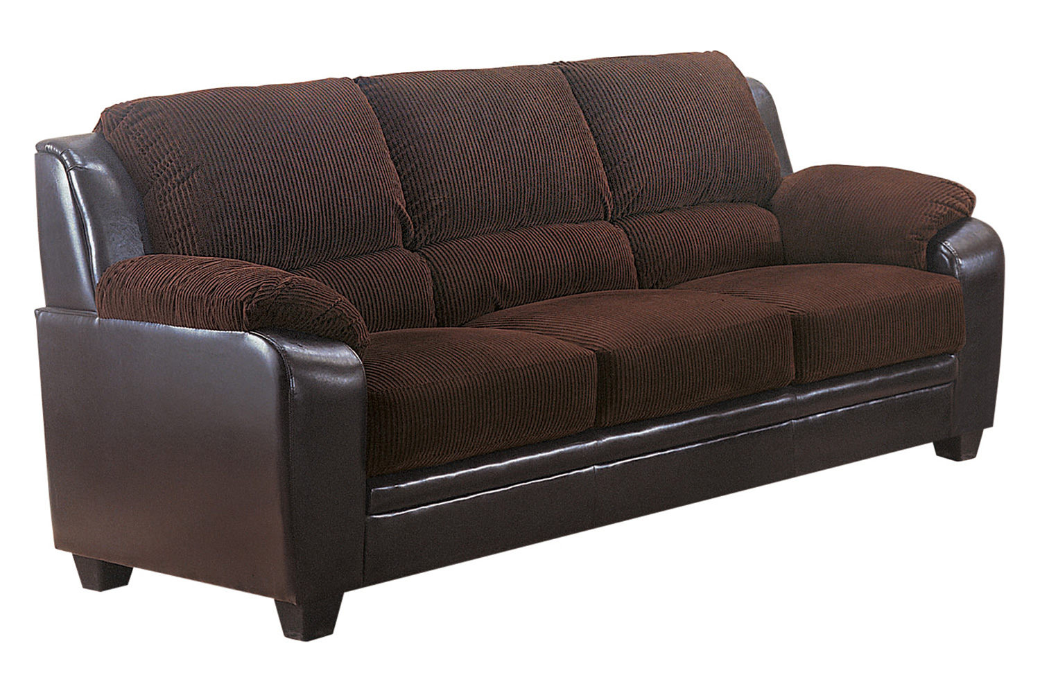 Coaster - Monika Upholstered Stationary Sofa in Chocolate