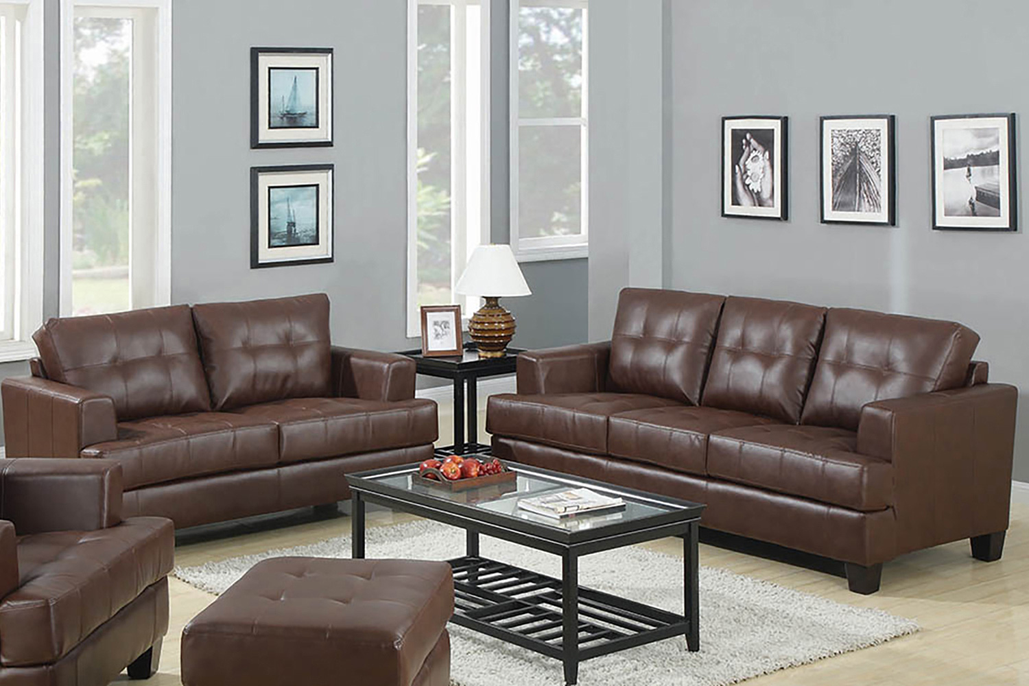 Coaster Samuel Tufted Sofa - Dark Brown