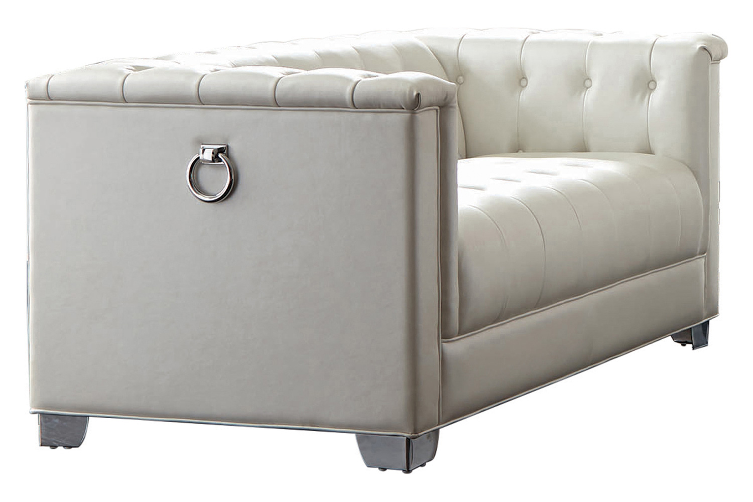 Coaster - Chaviano Tufted Upholstered Sofa in Pearl White