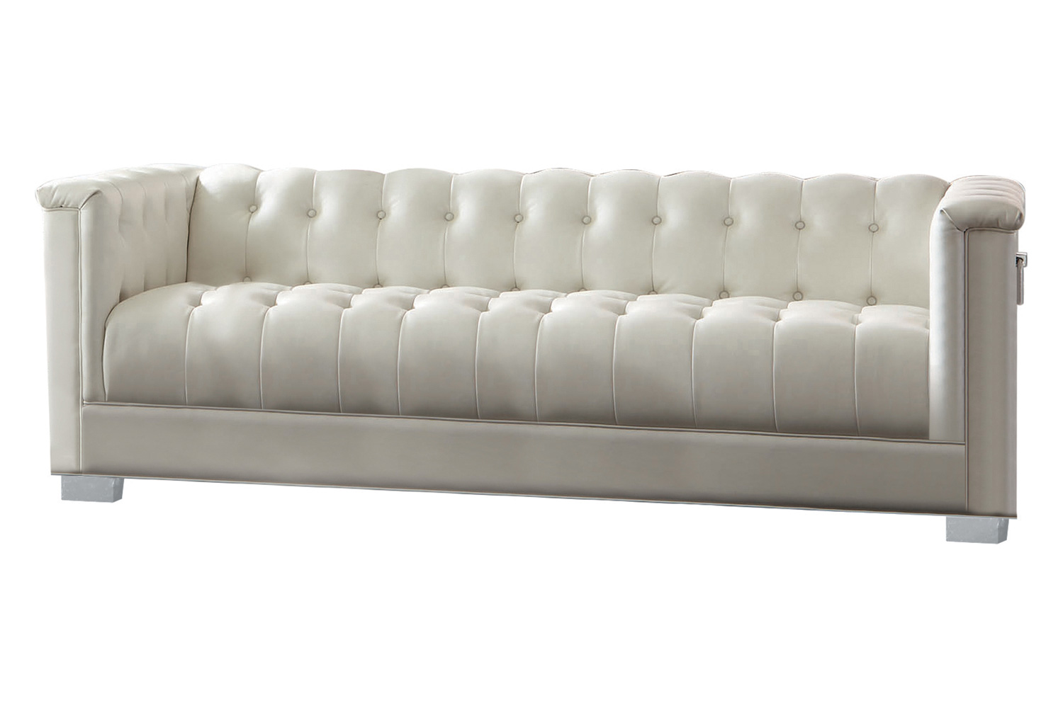 Coaster - Chaviano Tufted Upholstered Sofa in Pearl White