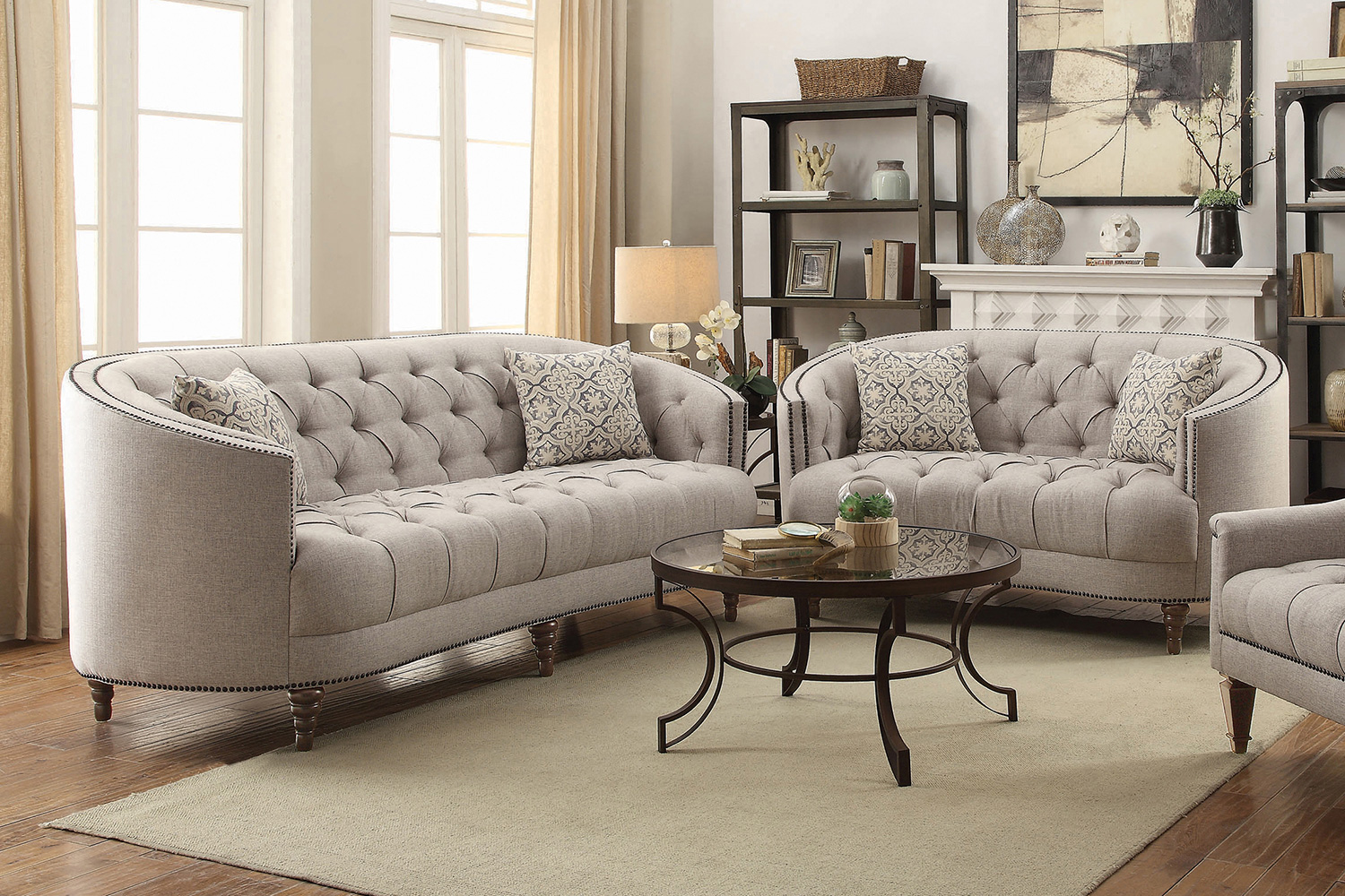 Coaster - Avonlea Sloped Arm Upholstered Sofa Trim in Gray