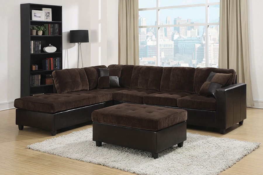 Coaster™ Mallory Upholstered Ottoman - Dark Chocolate