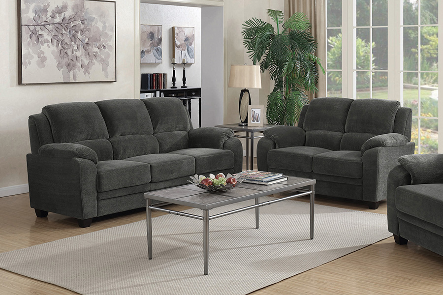 Coaster Northend Upholstered Sofa - Charcoal