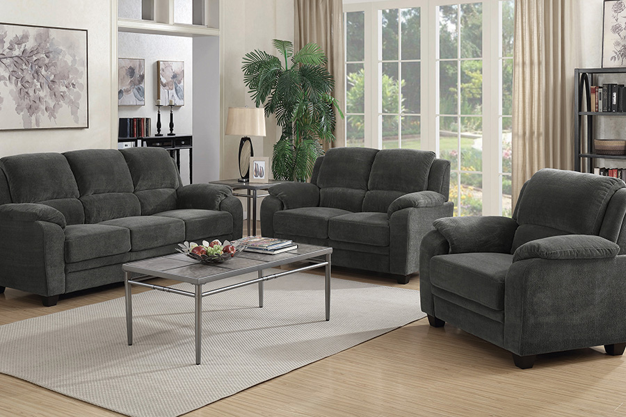 Coaster Northend Upholstered Sofa - Charcoal