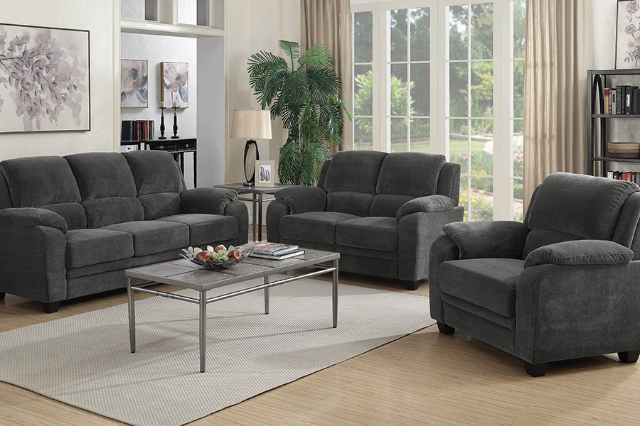 Coaster Northend Upholstered Loveseat - Charcoal