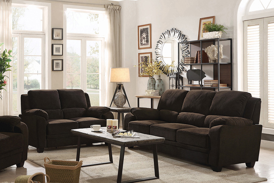 Coaster Northend Upholstered Sofa - Chocolate