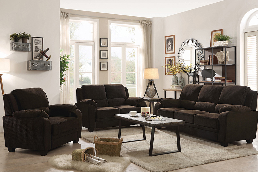 Coaster Northend Upholstered Sofa - Chocolate