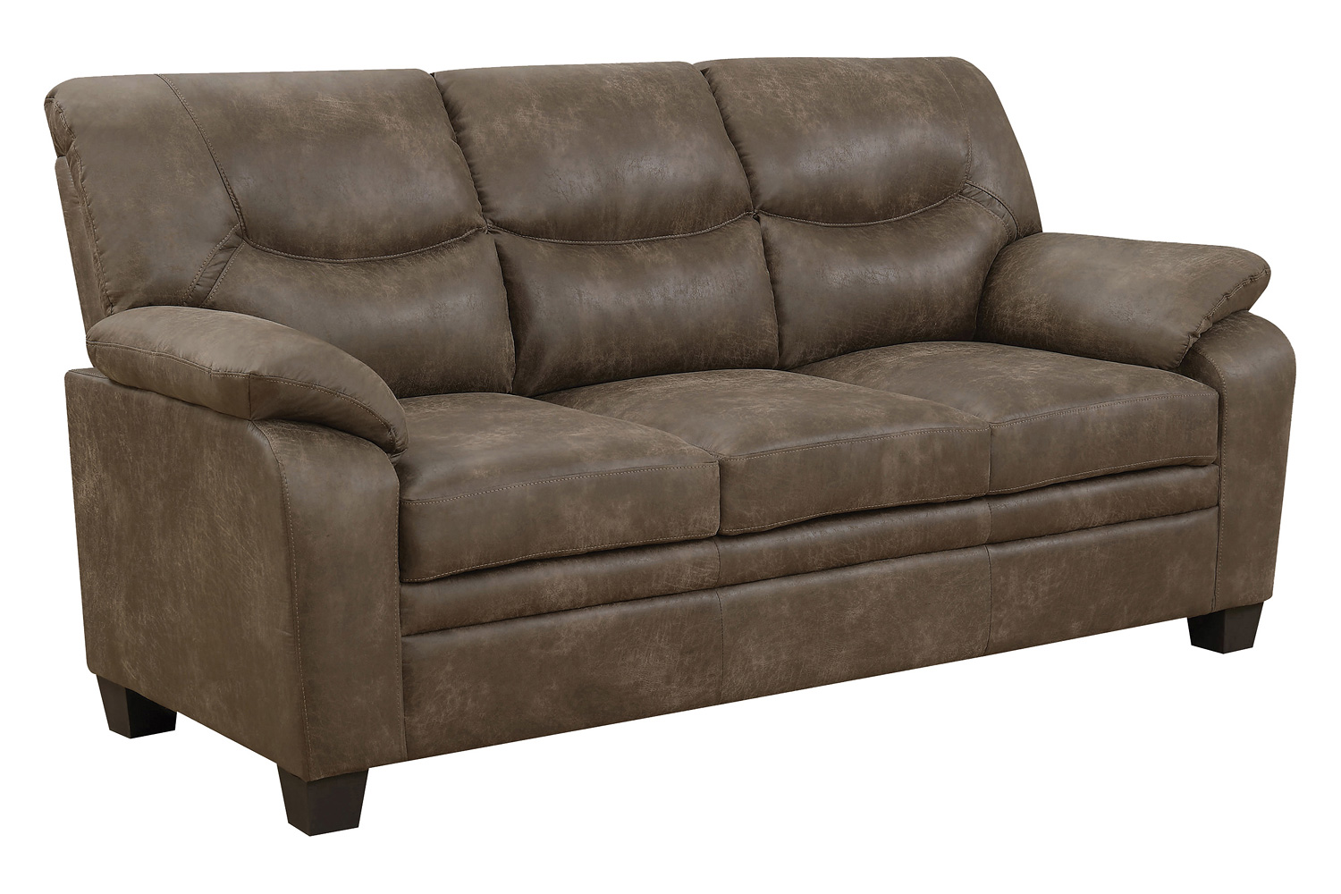 Coaster - Meagan Upholstered Sofa With Pillow Top Arms in Brown