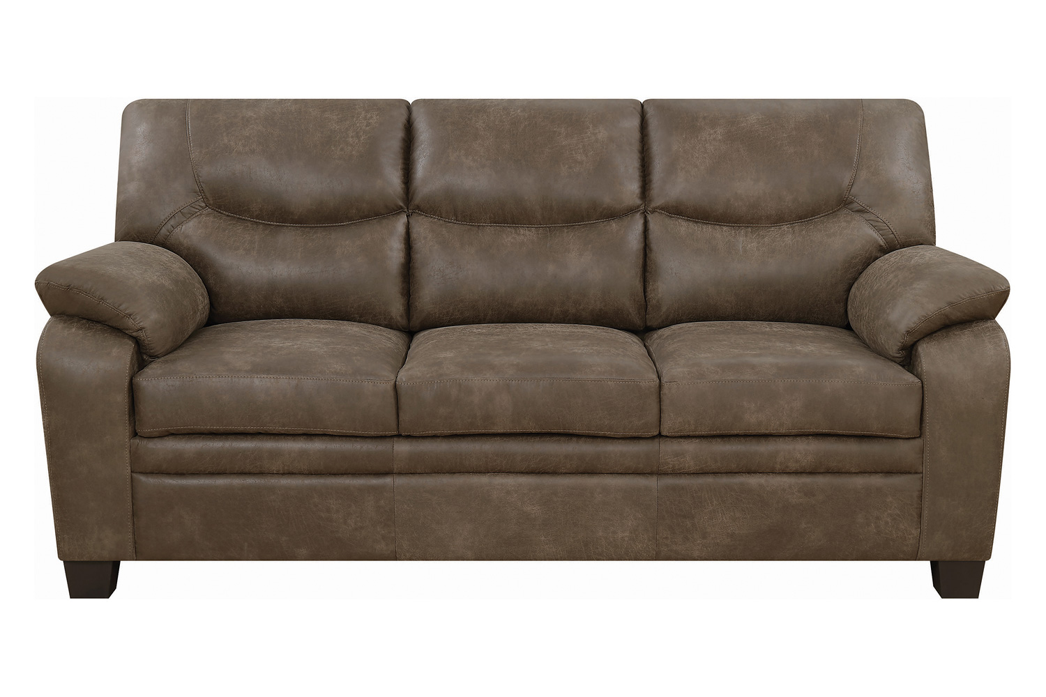 Coaster - Meagan Upholstered Sofa With Pillow Top Arms in Brown