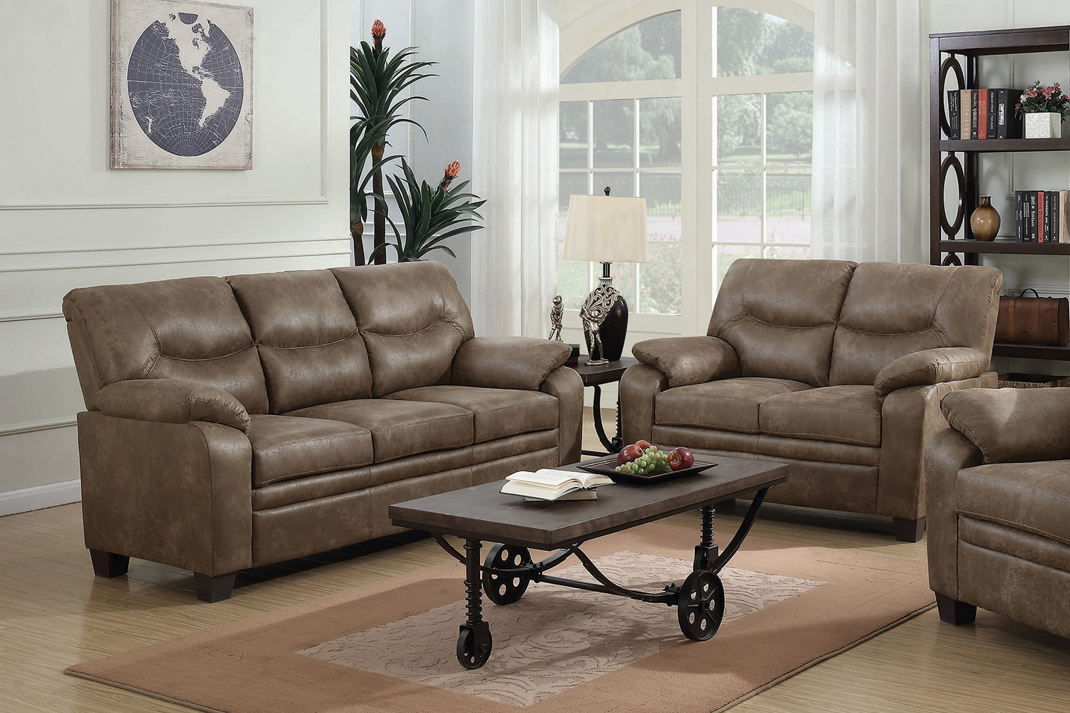 Coaster - Meagan Upholstered Sofa With Pillow Top Arms in Brown