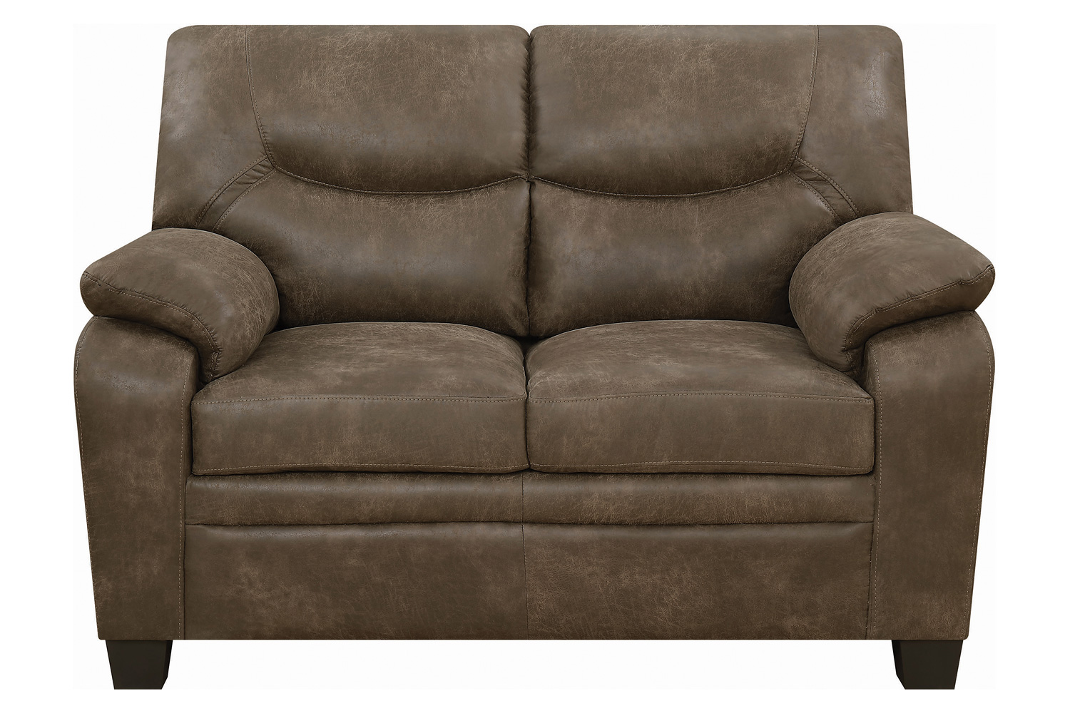 Coaster - Meagan Upholstered Loveseat With Pillow Top Arms in Brown