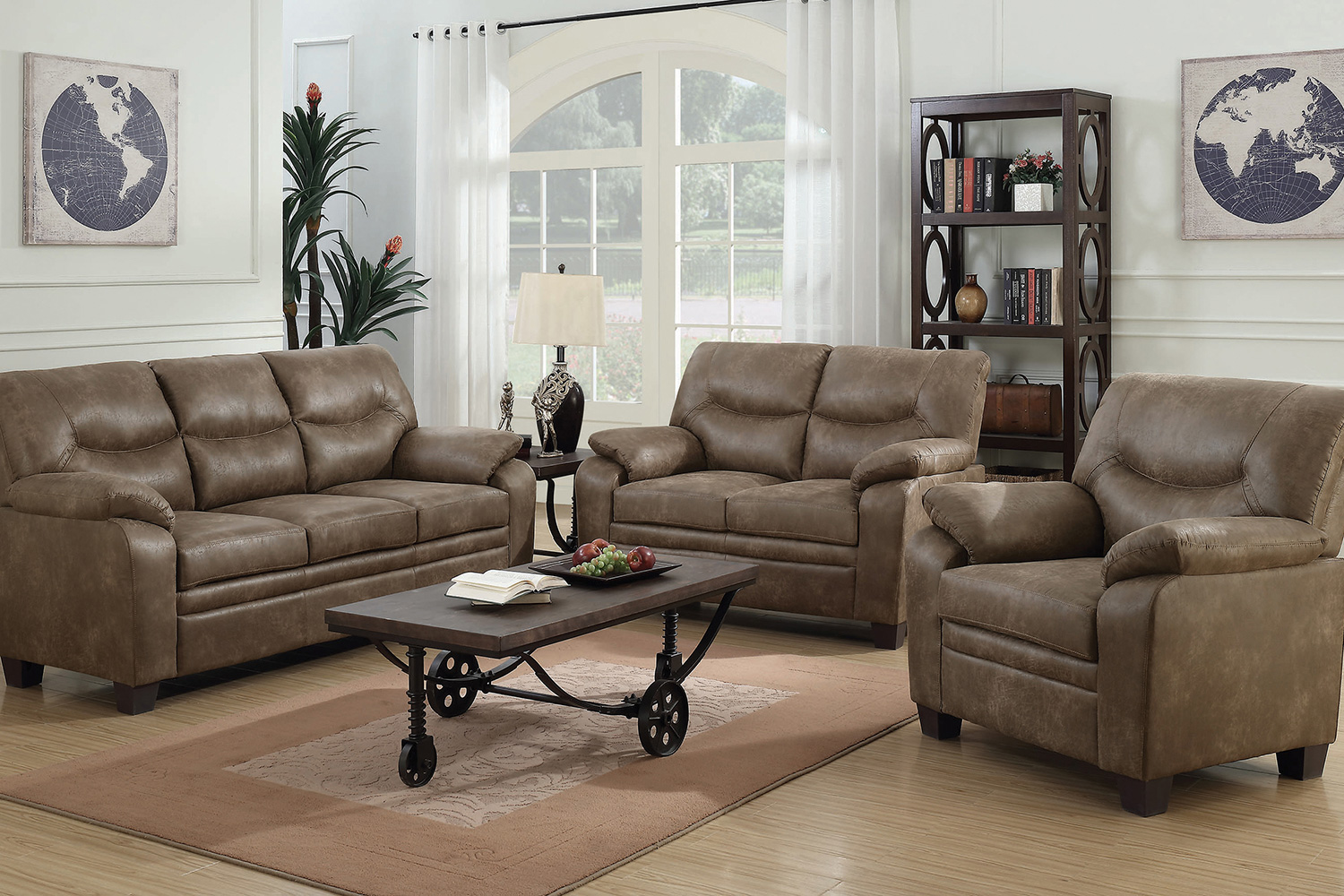 Coaster - Meagan Upholstered Loveseat With Pillow Top Arms in Brown