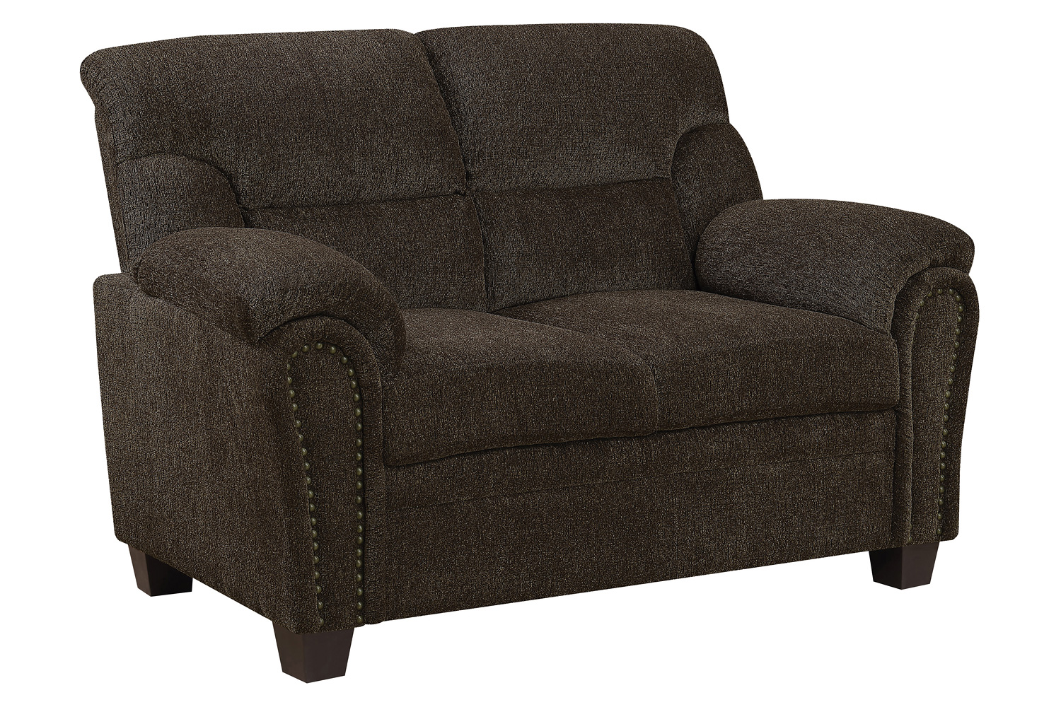 Coaster Clemintine Upholstered Sofa with Nailhead Trim - Brown