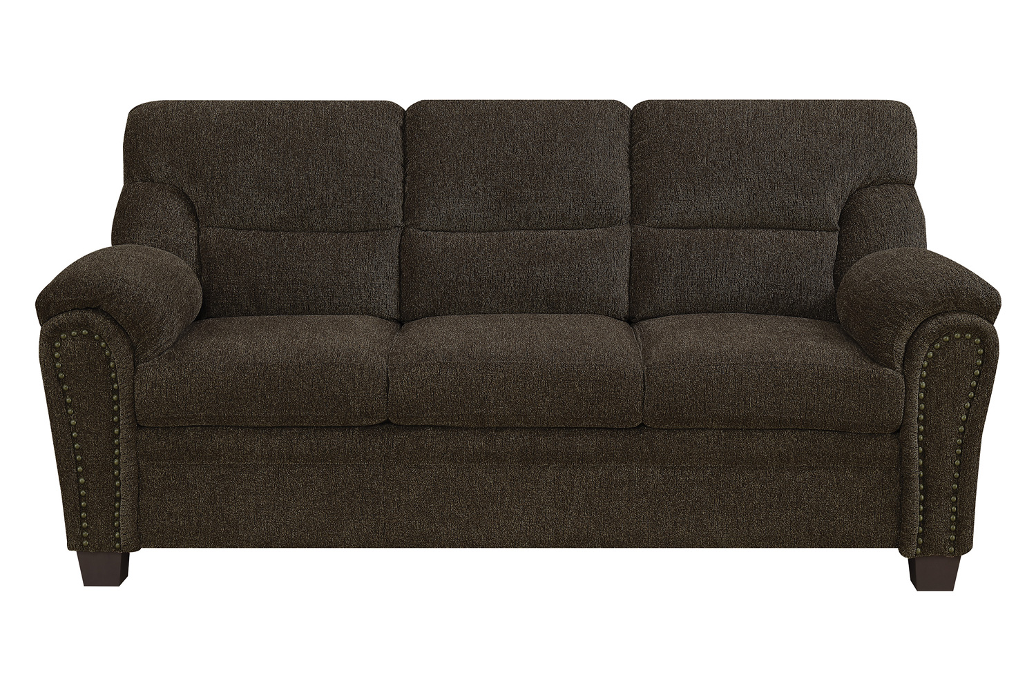 Coaster Clemintine Upholstered Sofa with Nailhead Trim - Brown