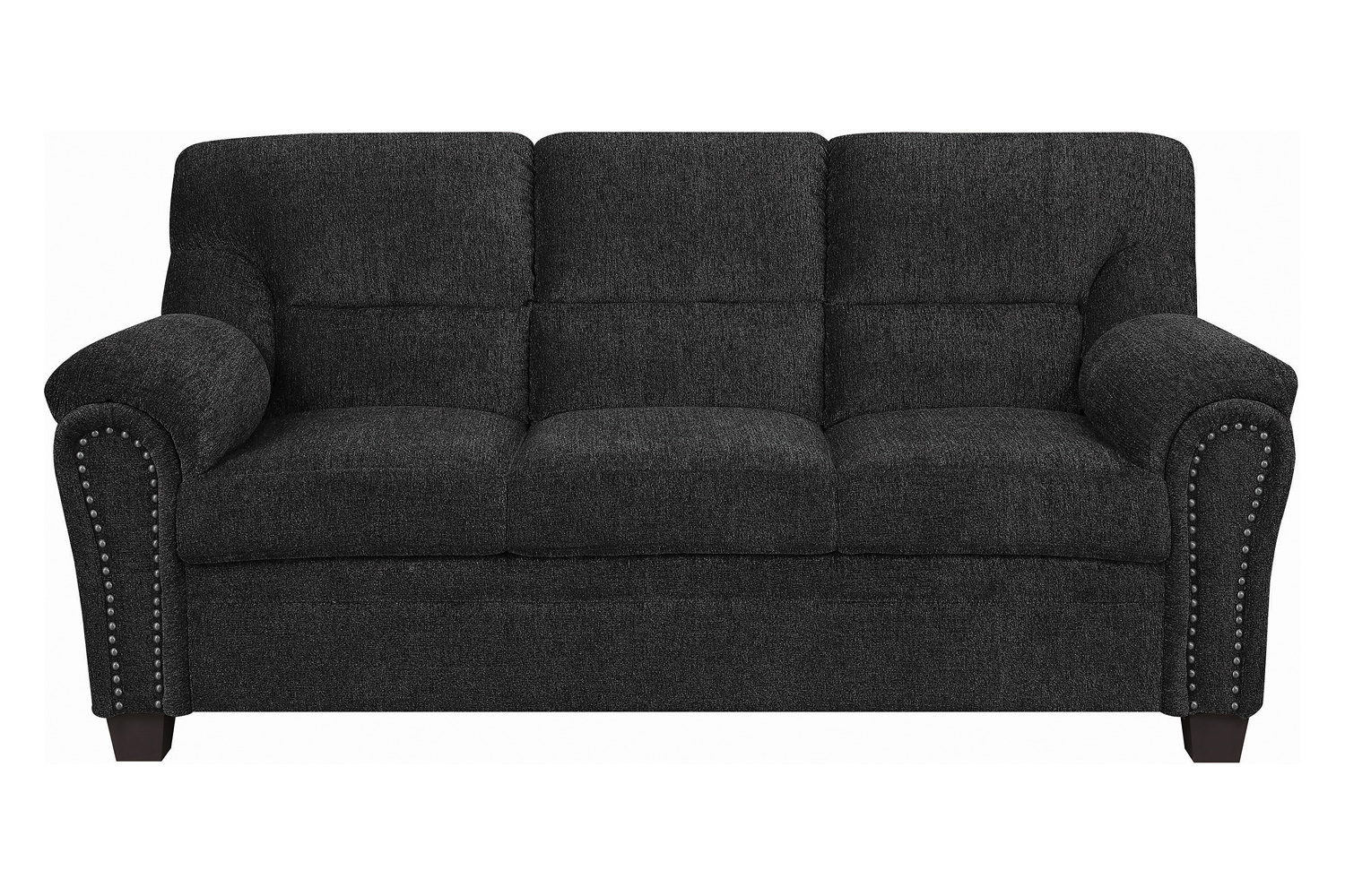 Coaster Clemintine Upholstered Sofa with Nailhead Trim - Graphite