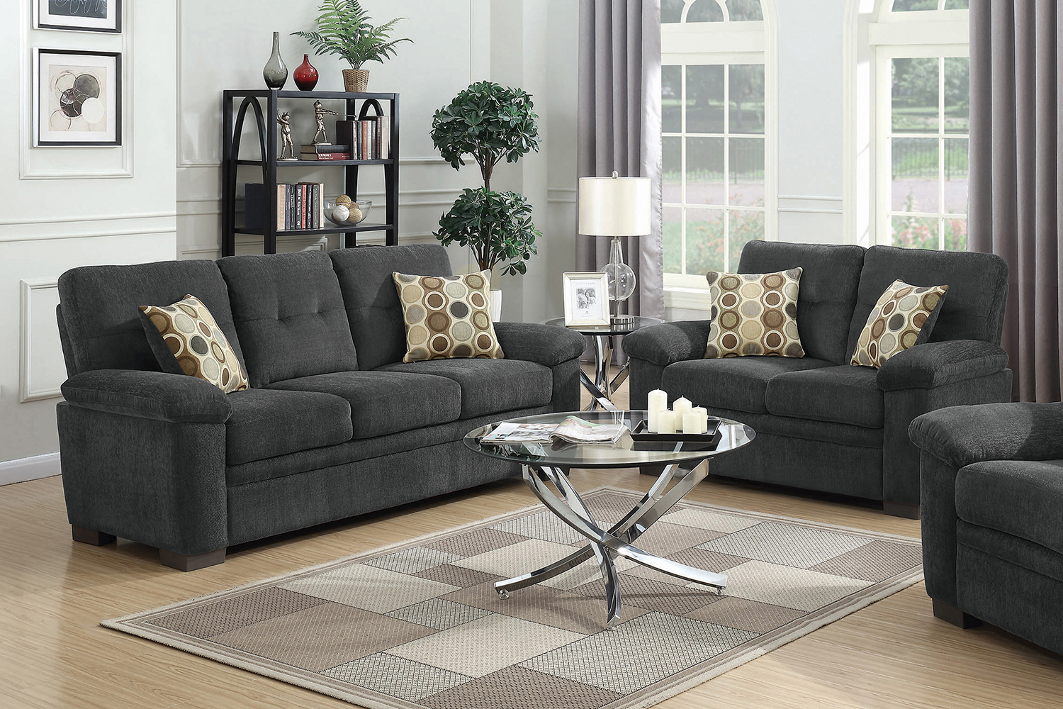 Coaster Fairbairn Upholstered Sofa - Charcoal