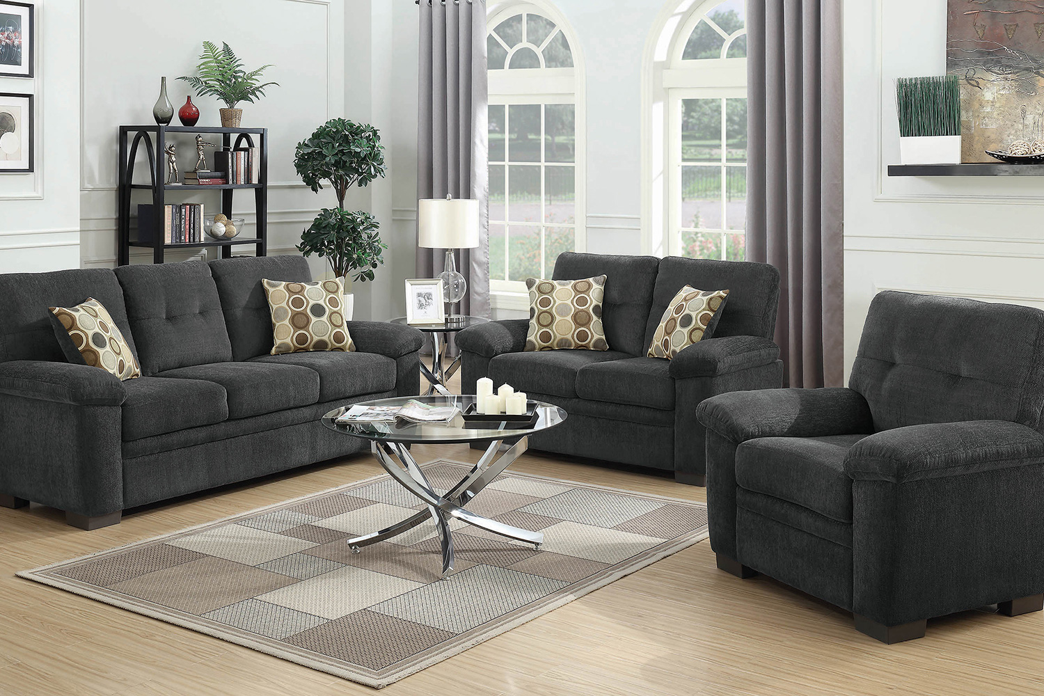 Coaster Fairbairn Upholstered Sofa - Charcoal