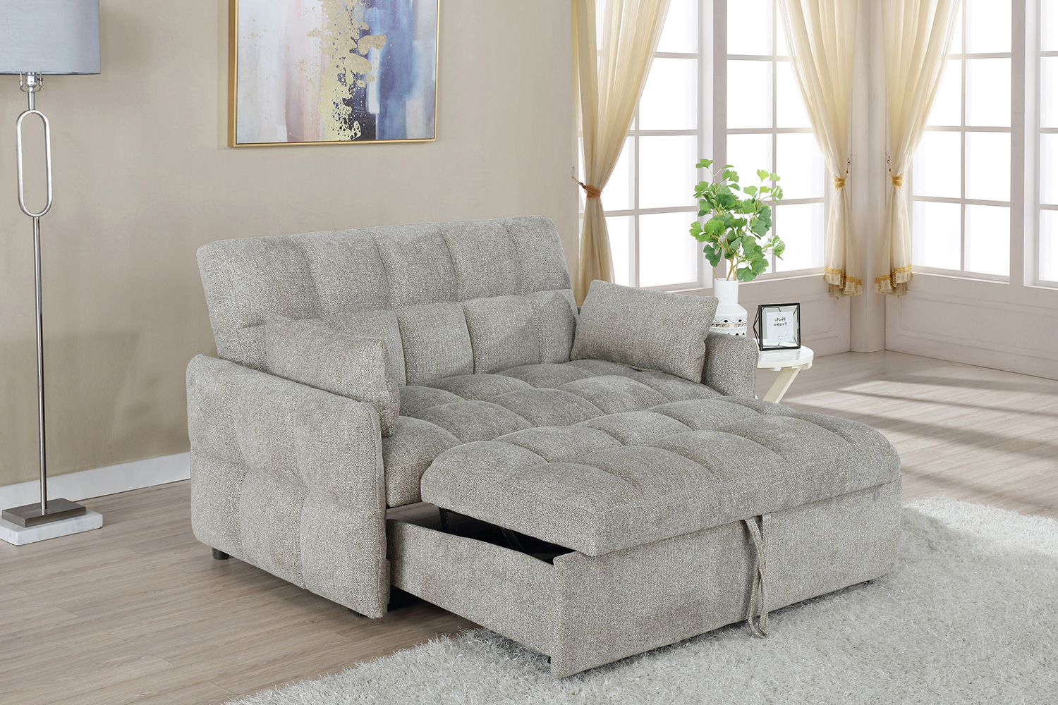 Coaster Cotswold Tufted Cushion Sleeper Sofa Bed - Beige