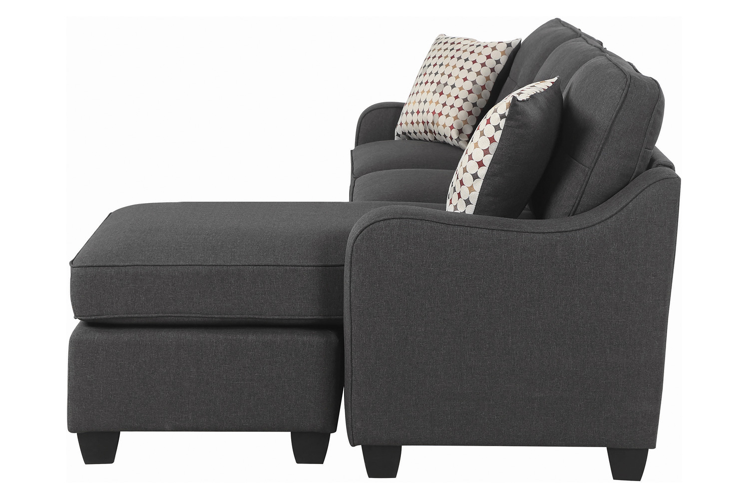 Coaster - Nicolette Upholstered Tufted Sectional in Dark Gray