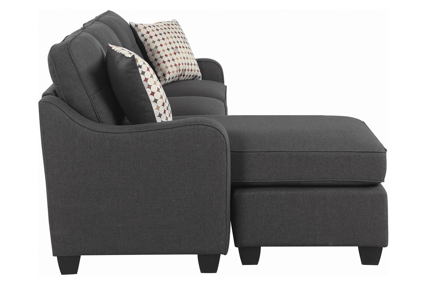 Coaster - Nicolette Upholstered Tufted Sectional in Dark Gray