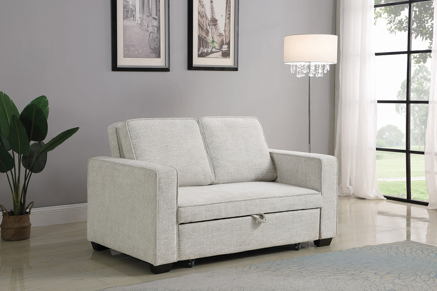 Coaster - Helene Upholstered Sleeper Sofa Bed in Beige