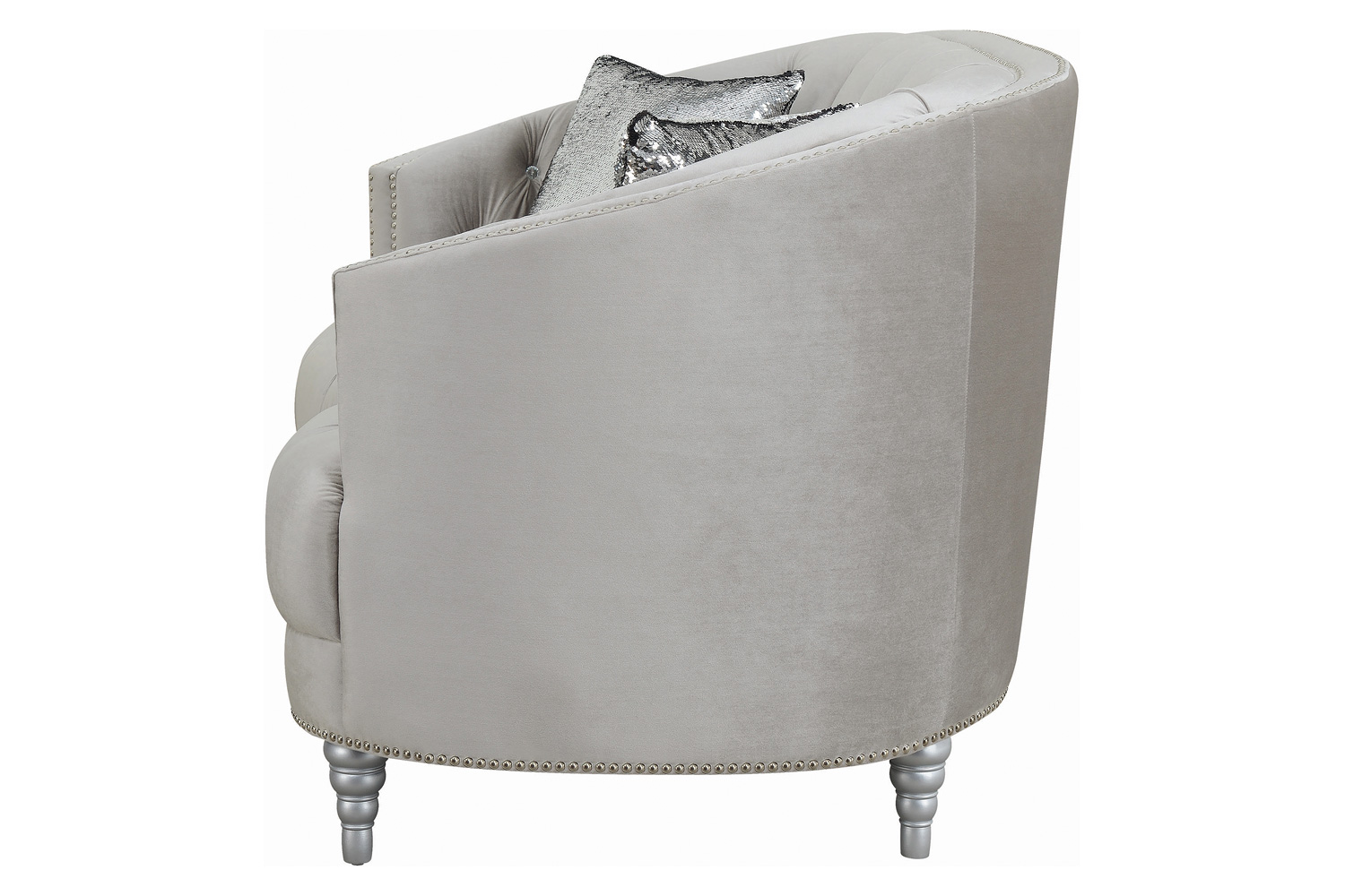 Coaster - Avonlea Sloped Arm Tufted Sofa in Gray