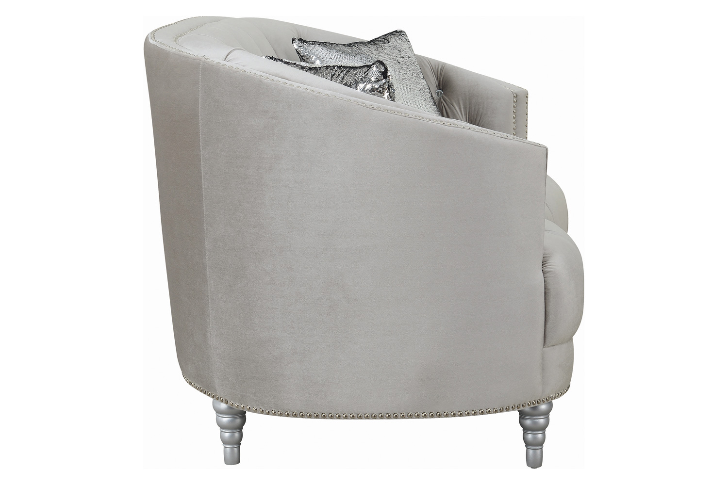 Coaster - Avonlea Sloped Arm Tufted Sofa in Gray