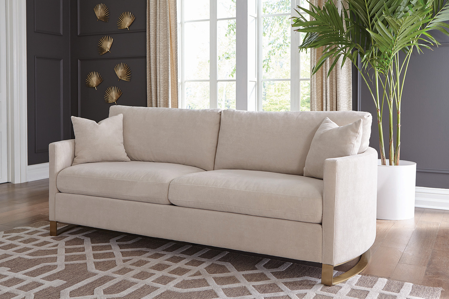 Coaster - Corliss Upholstered Arched Arms Sofa in Beige