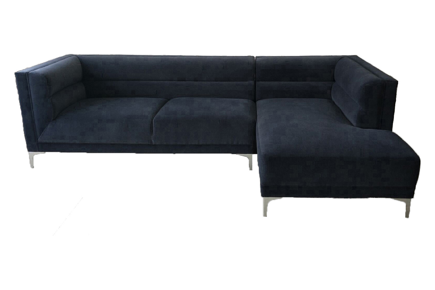 Coaster - Hetfield Upholstered Channeled Tufted Sectional in Indigo