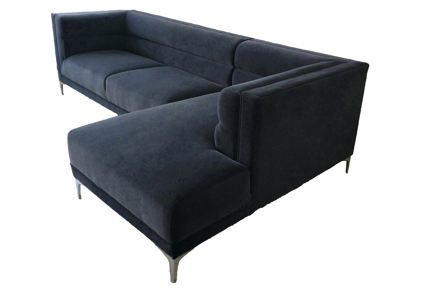 Coaster - Hetfield Upholstered Channeled Tufted Sectional in Indigo