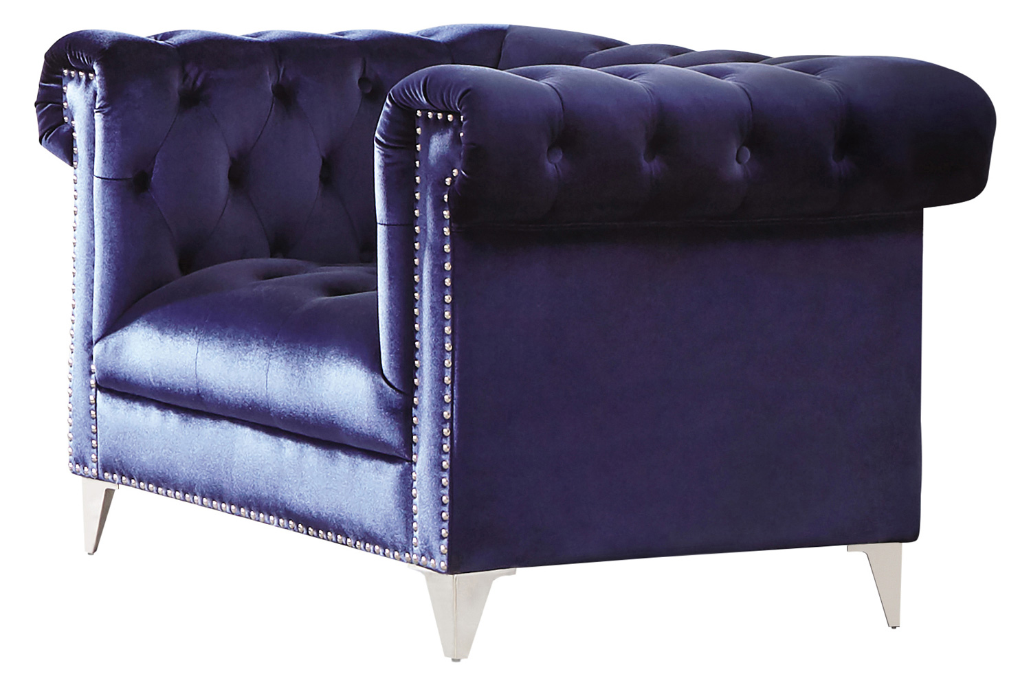 Coaster™ Bleker Tufted Tuxedo Arm Chair - Blue